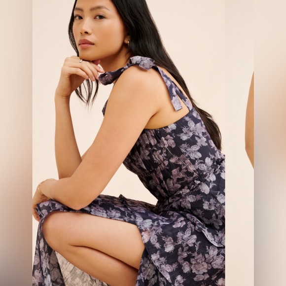 Astr Blue Sleeveless Tiered Maxi Dress - Picture 4 of 10